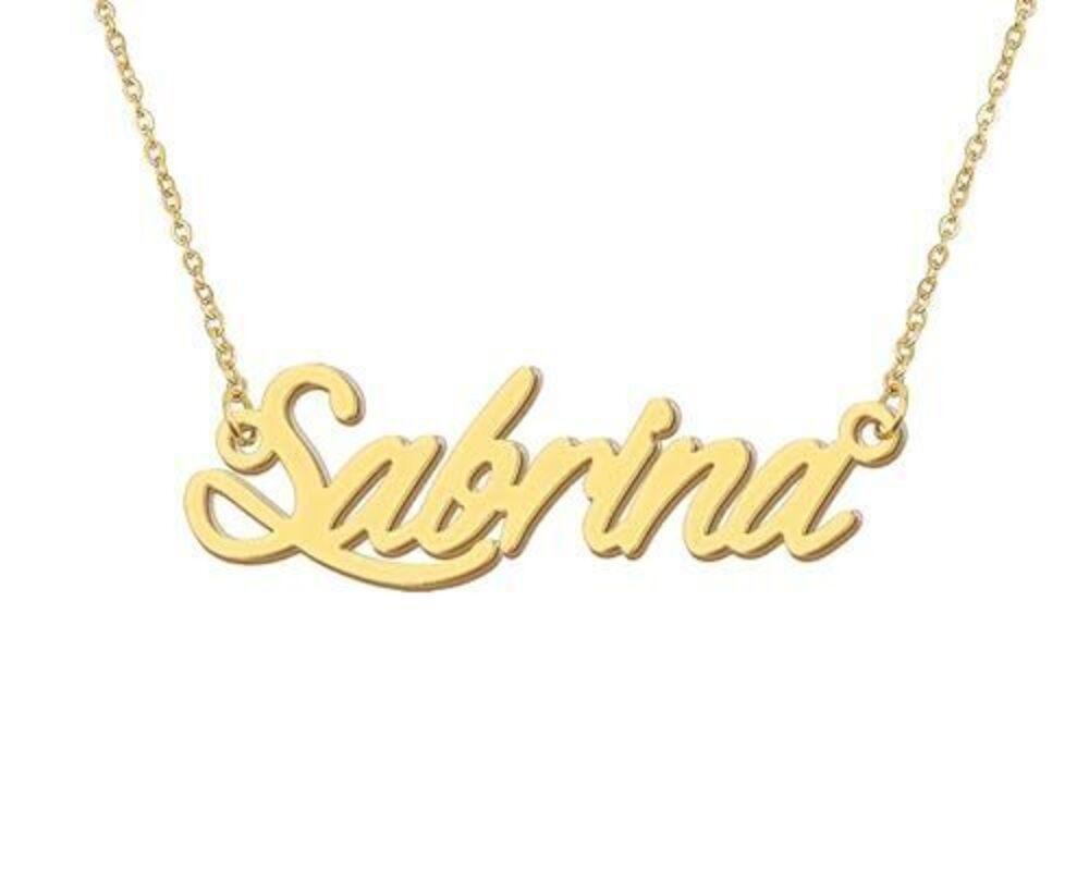 4322 Sabrina Initial Name Necklace 18k Gold Plated Stainless Steel